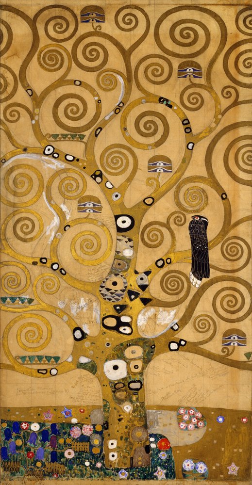 Arbre de vie (frise Stoclet), détail du côté gauche, vers 1905-09 - Gustav Klimt