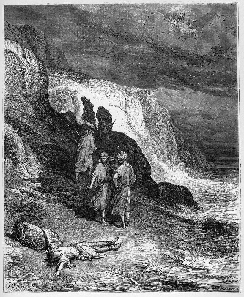 Jupiter et le passager - des "Fables" de Jean de La Fontaine - Gustave Dore
