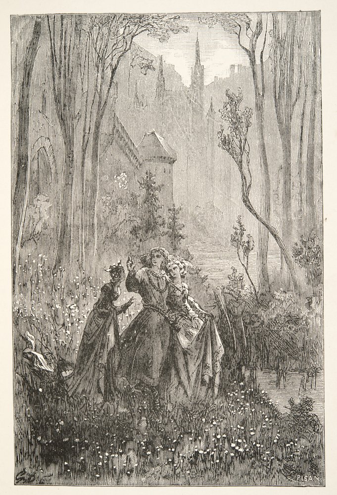 La Comtesse de la Fontaine et ses Demoiselles, des Histoires des Jours du Roi Arthur par Charles Henry Hanson, pub.1898 - Gustave Dore
