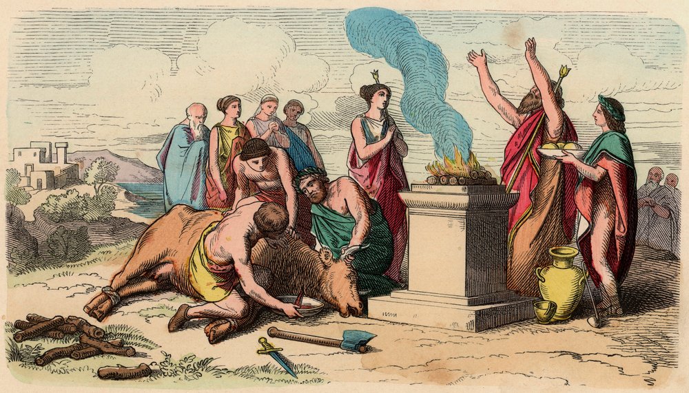 Grèce antique : sacrifice rituel d