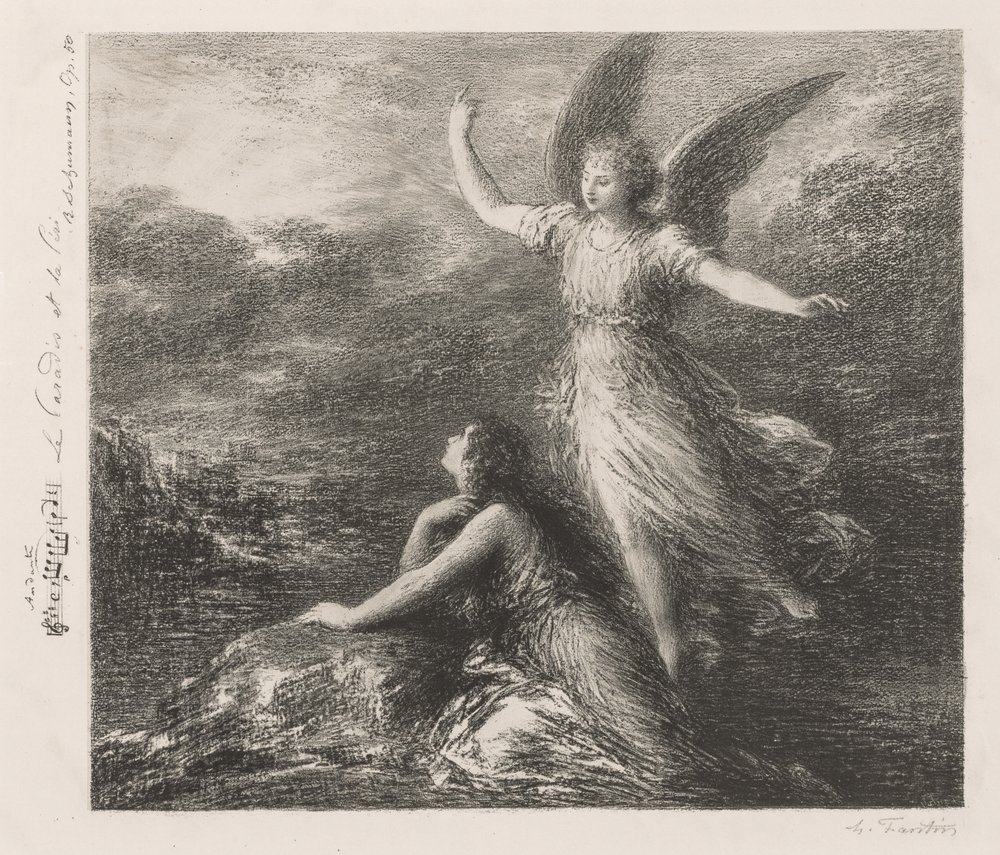 Début du Paradis et la Péri (Deuxième planche) - Henri Fantin-Latour