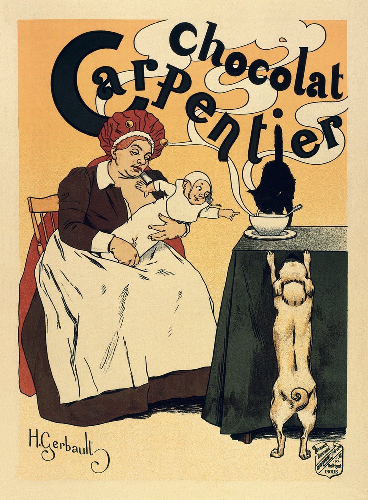 Publicité pour la boisson chocolatée Carpentier, vers 1900 - Henri Gerbault