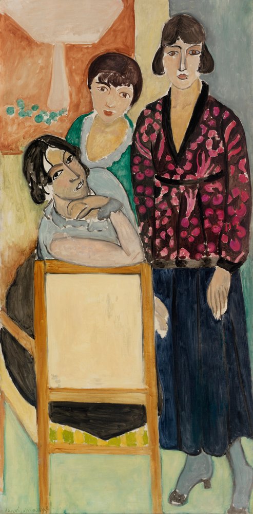 Three Sisters and "The Rose Marble Table" (Les Trois soeurs à "La Table de marbre rose") - Henri Matisse