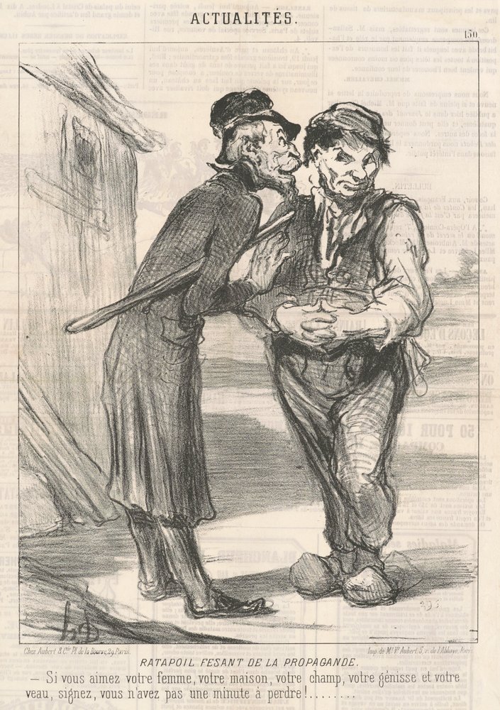 Ratapoil Fesant de la Propaganda: Si vous aimez votre femme, votre maison, votre champ, votre génisse et votre veau, signez, vous n