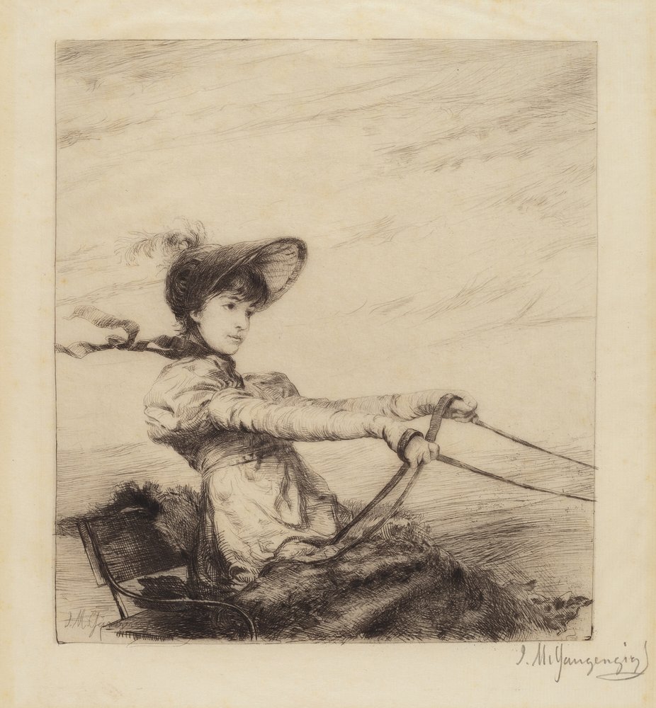 Sans titre (Femme conduisant une calèche) - Ignaz-Marcel Gaugengigl