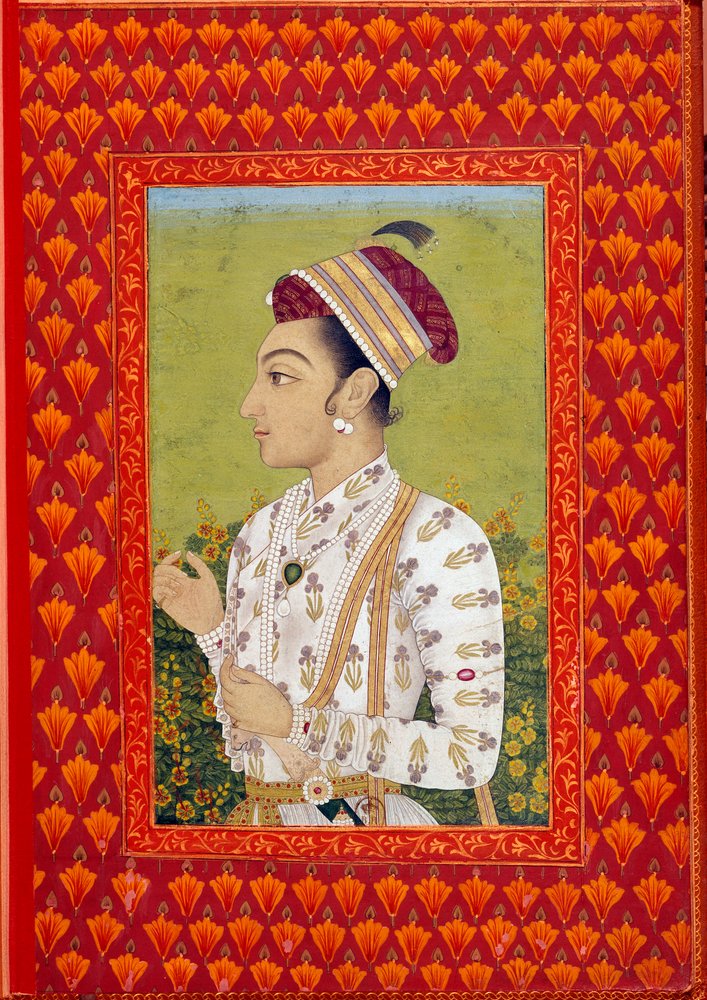 Art indien : Prince Shudja, deuxième fils de Shah Jahan, gouverneur du Bengale. Peinture du 17e siècle. Paris, NL - Indian School