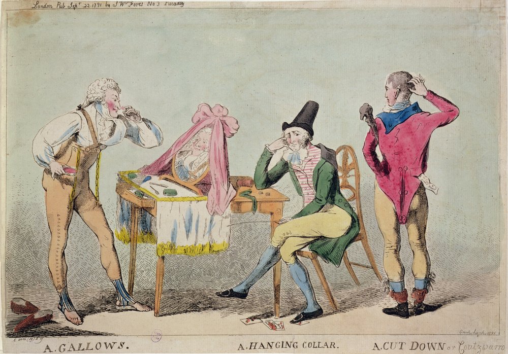 Caricature des émigrés aristocratiques français en Angleterre pendant la Révolution, 1791 - Isaac Cruikshank