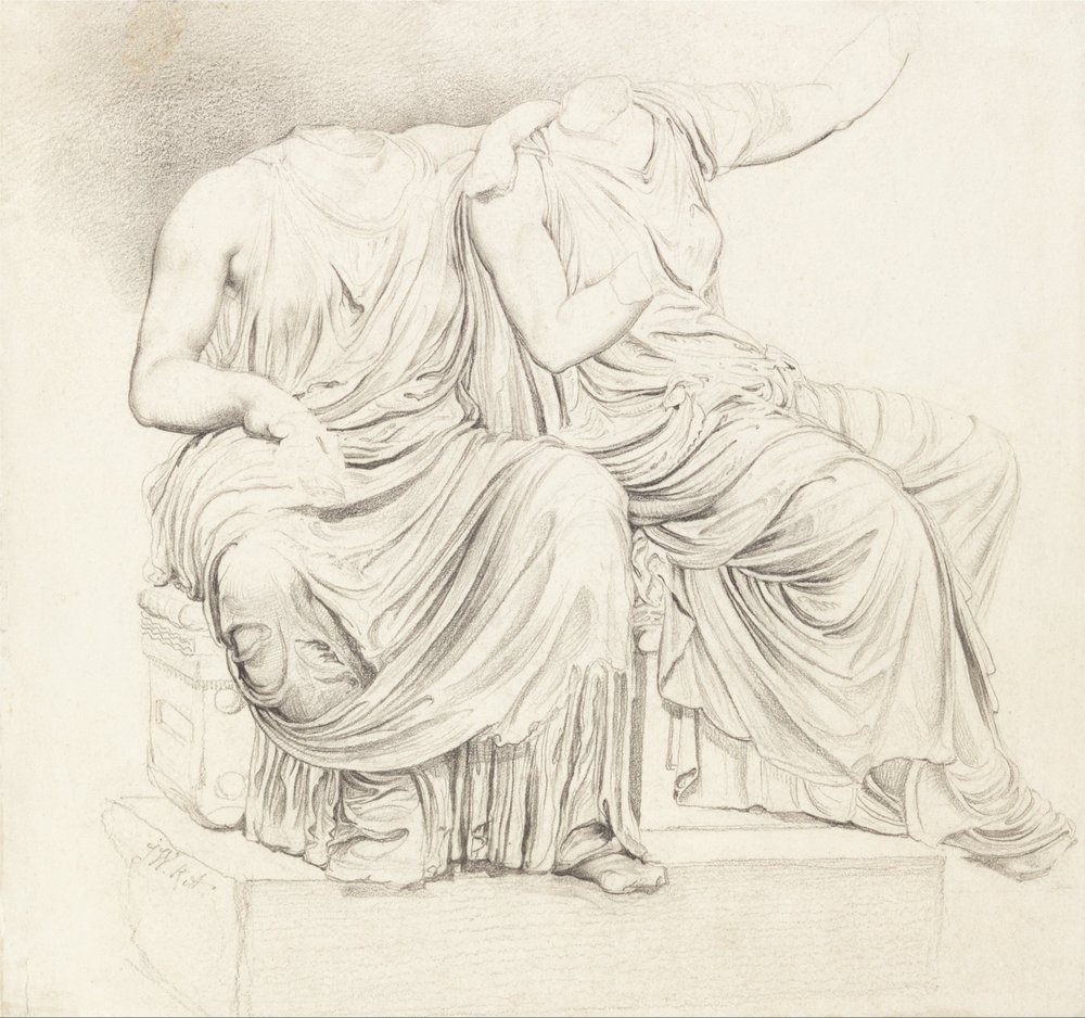 Étude de deux statues classiques sans tête - James Ward