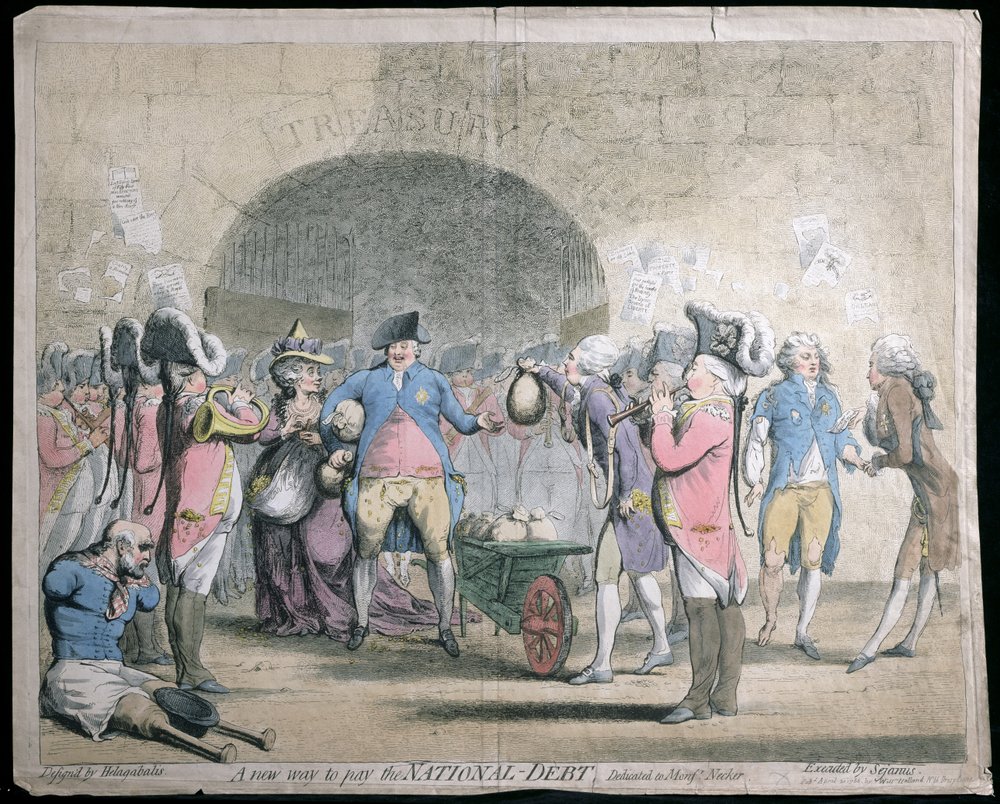 Une nouvelle façon de payer la dette nationale, publiée par W. Holland en 1786 - James Gillray