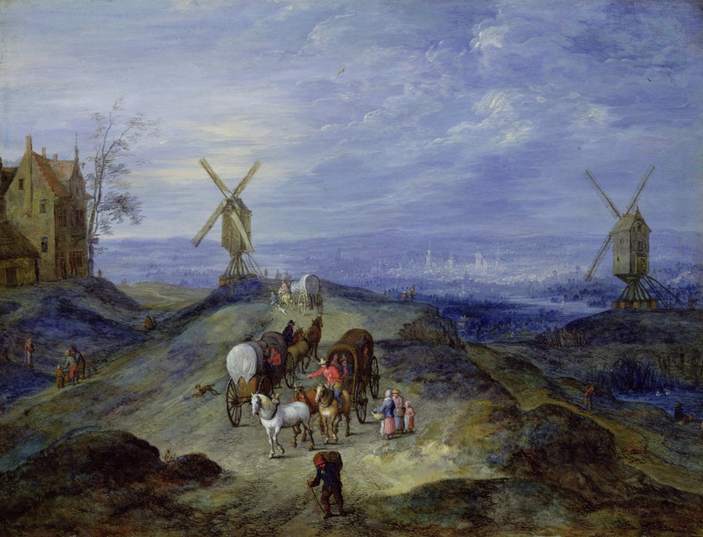 Paysage avec deux moulins, 1612 - Jan the Elder Brueghel