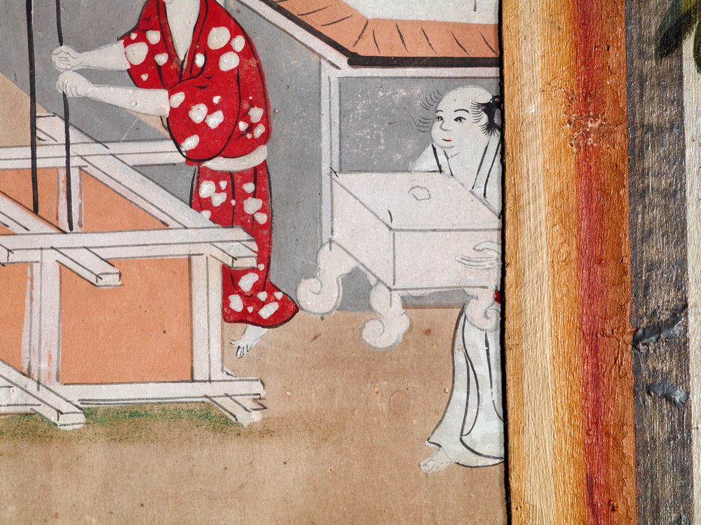 Osakazu Byobu - Paravent japonais à huit panneaux (peinture) - Japanese School