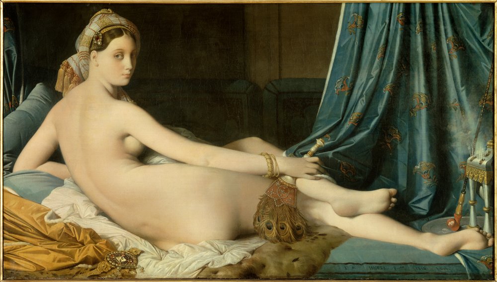 La Grande Odalisque. Tableau de Jean Auguste Dominique Ingres (1780-1867), 1814. Dimensions 0,91 x 1,62 m - Jean Auguste Dominique Ingres