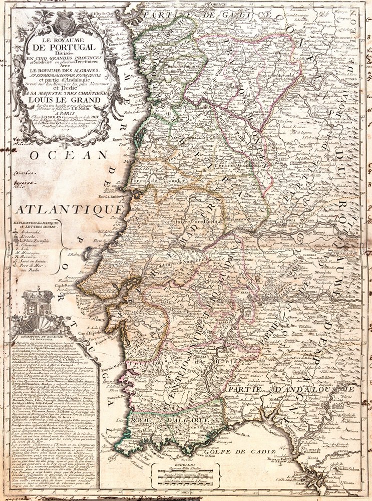 Carte du Royaume du Portugal (Gravure) - Jean-Baptiste Nolin