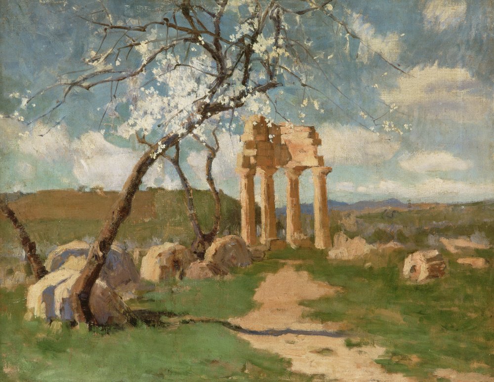 Amandiers et ruines, Sicile, vers 1887 - John Russell