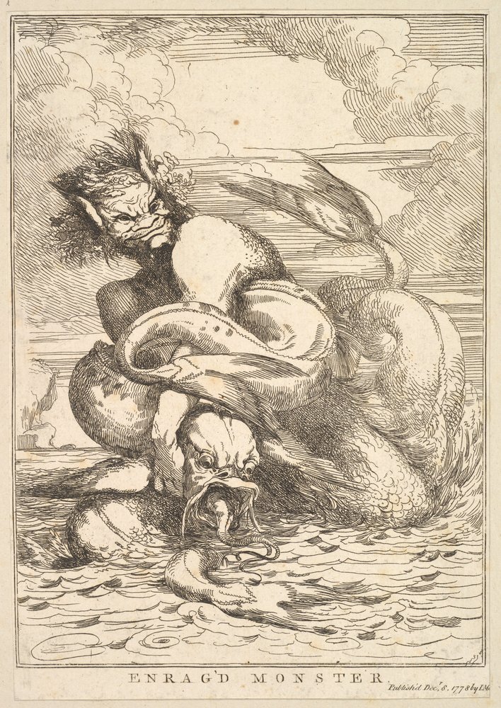 Monstre enragé de Quinze eaux-fortes dédiées à Sir Joshua Reynolds, 8 décembre 1778 - John Hamilton Mortimer