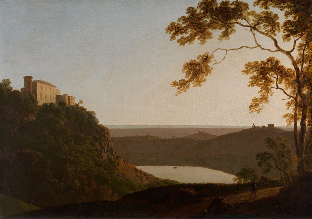 Lac de Nemi, coucher de soleil - Joseph Wright of Derby