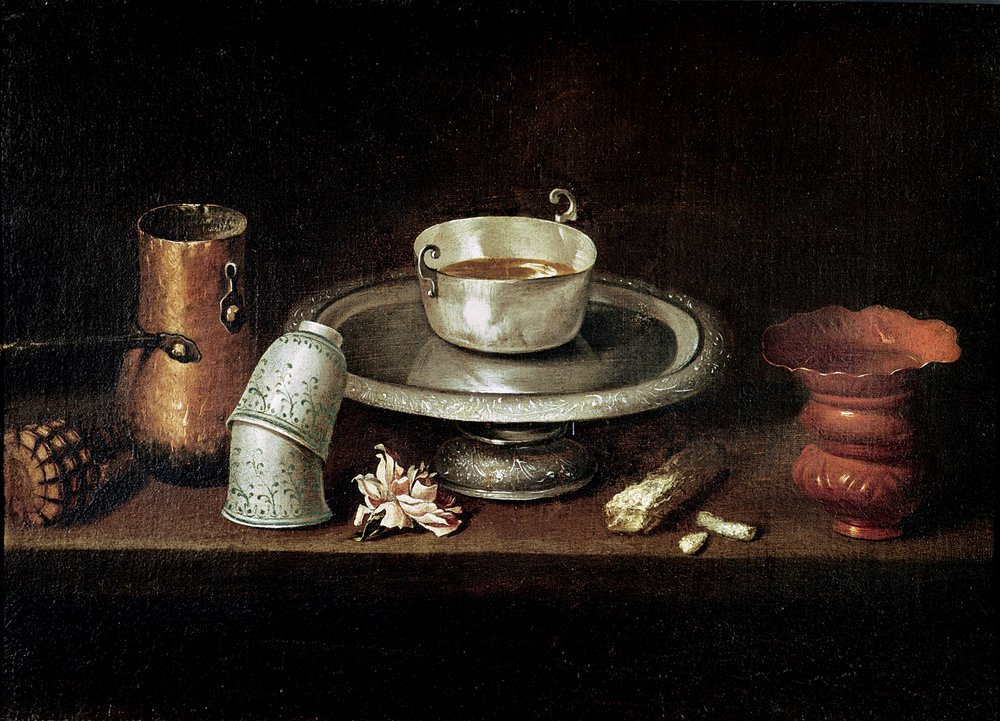 Nature morte avec un bol de chocolat, ou Petit déjeuner au chocolat, vers 1640 - Juan de Zurbaran