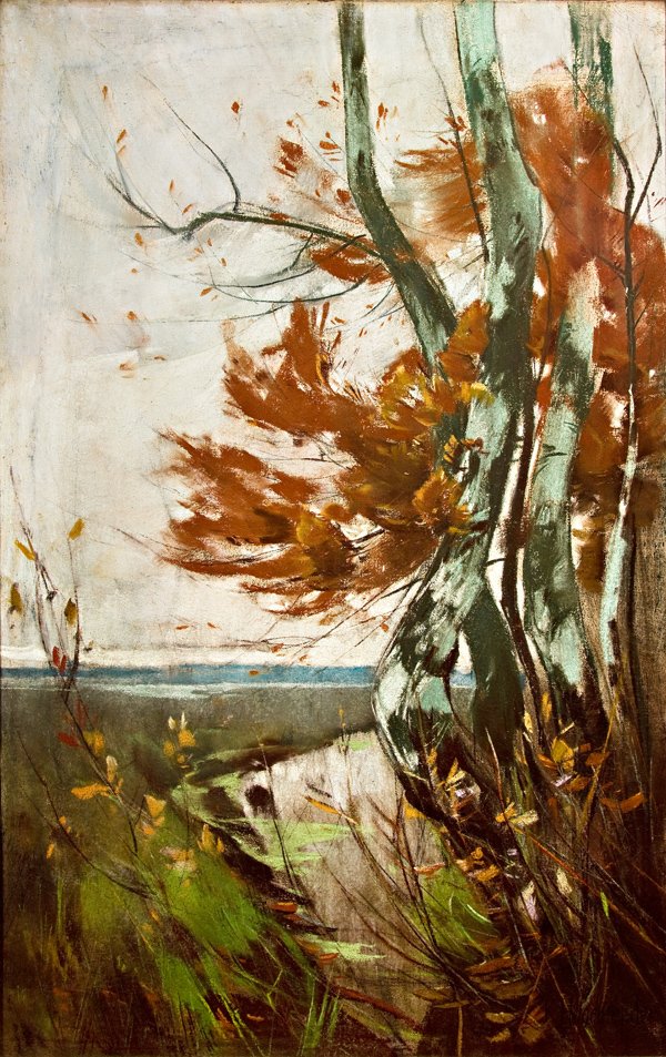 Arbres façonnés par le vent sur la mer Baltique - Karl Hagemeister