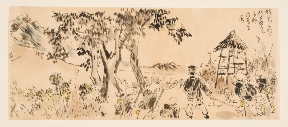 Le détachement Satō attaquant des soldats chinois vaincus à Sun