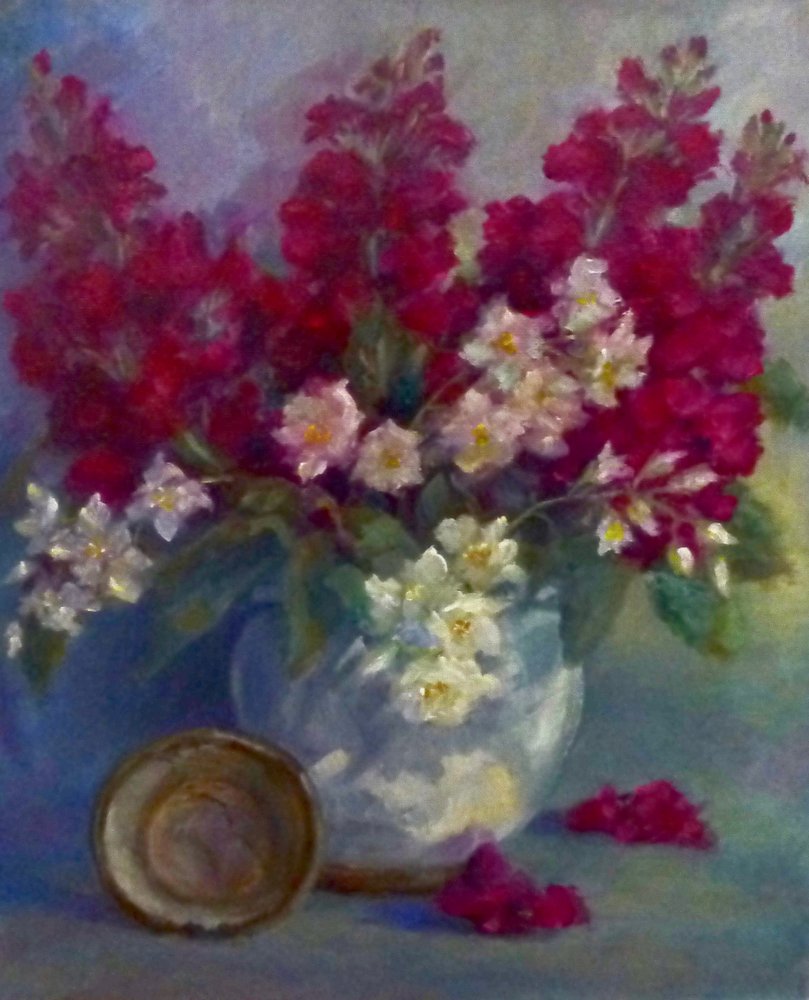 Giroflées et fleur d