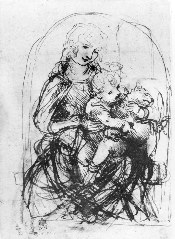 Étude pour une Madone avec un chat, c.1478-80 - Leonardo da Vinci
