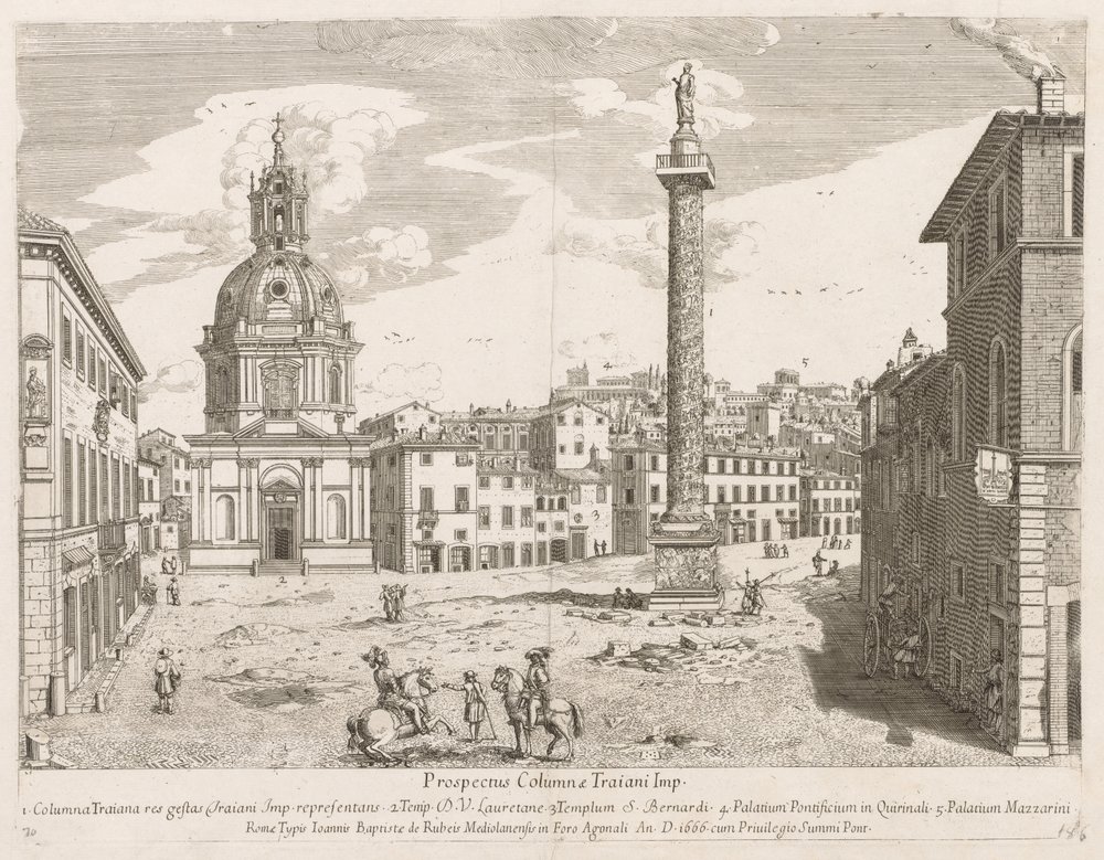 Colonne Trajane de "Prospectus Locurum Urbis Romae Insign[ium]" - Lievin Cruyl