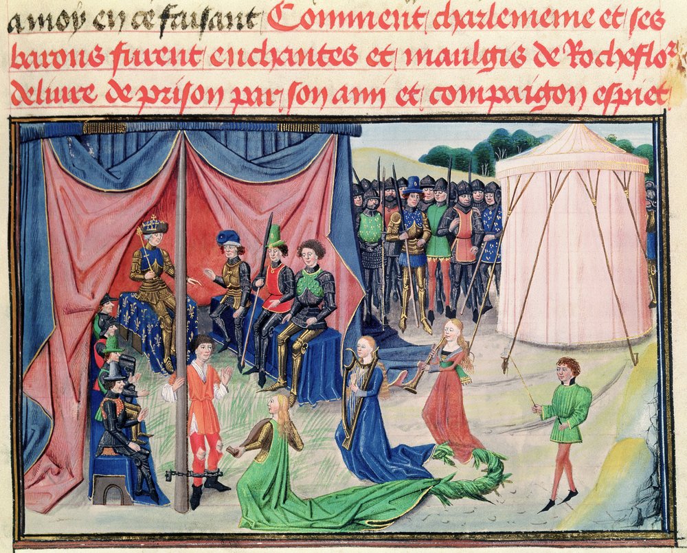 Ms 5072 f.233v Charlemagne et ses barons enchantés, du cycle de Renaud de Montauban - Loyset Liedet