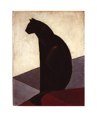 Chat noir de profil - Marcel-Louis Baugniet