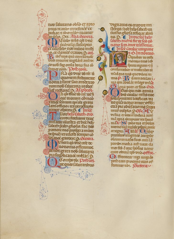 Initiale L : Sainte Cécile - Master of the Brussels Initials