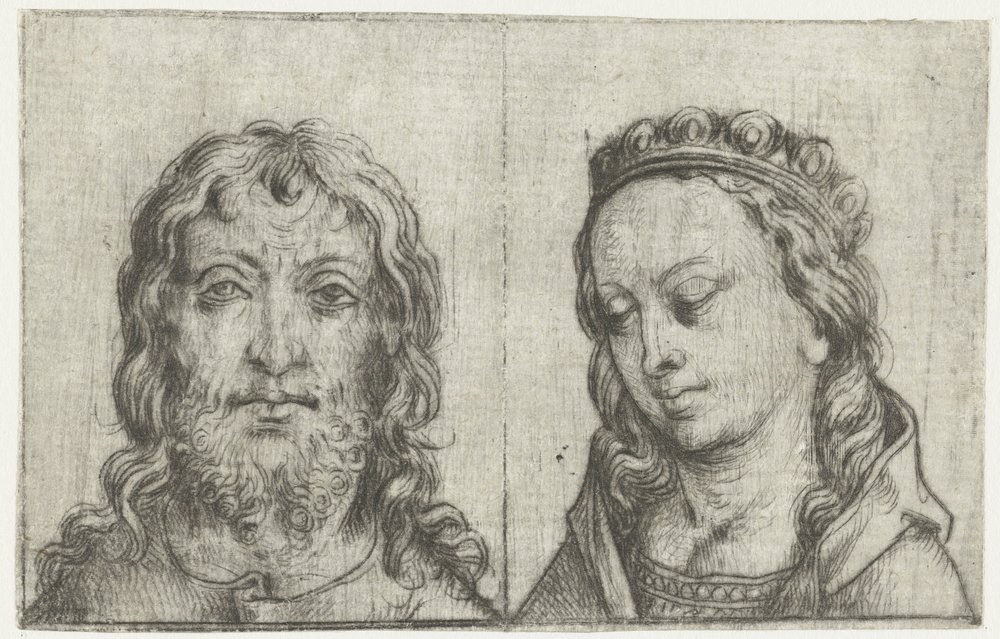 Les têtes du Christ et de Marie - Meester van het Amsterdamse Kabinet