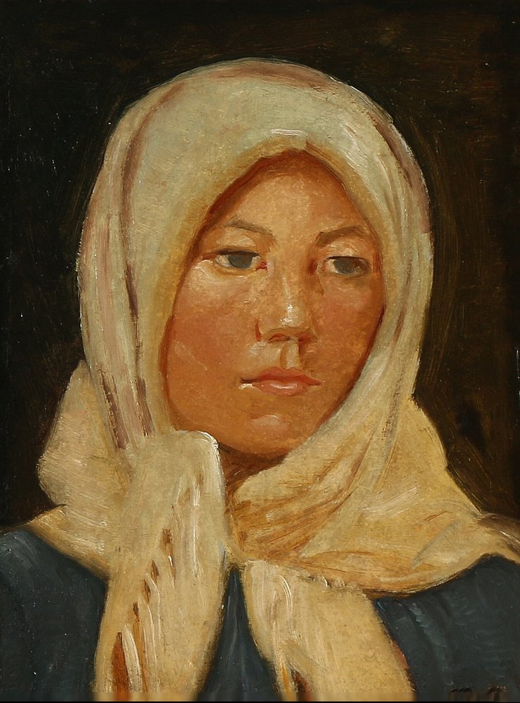 Jeune femme de Skagen, portant un foulard - Michael Peter Ancher