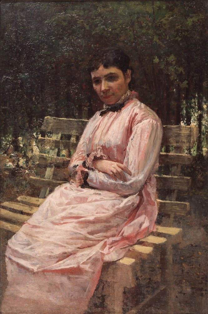 Dans un parc. Portrait de la femme de l