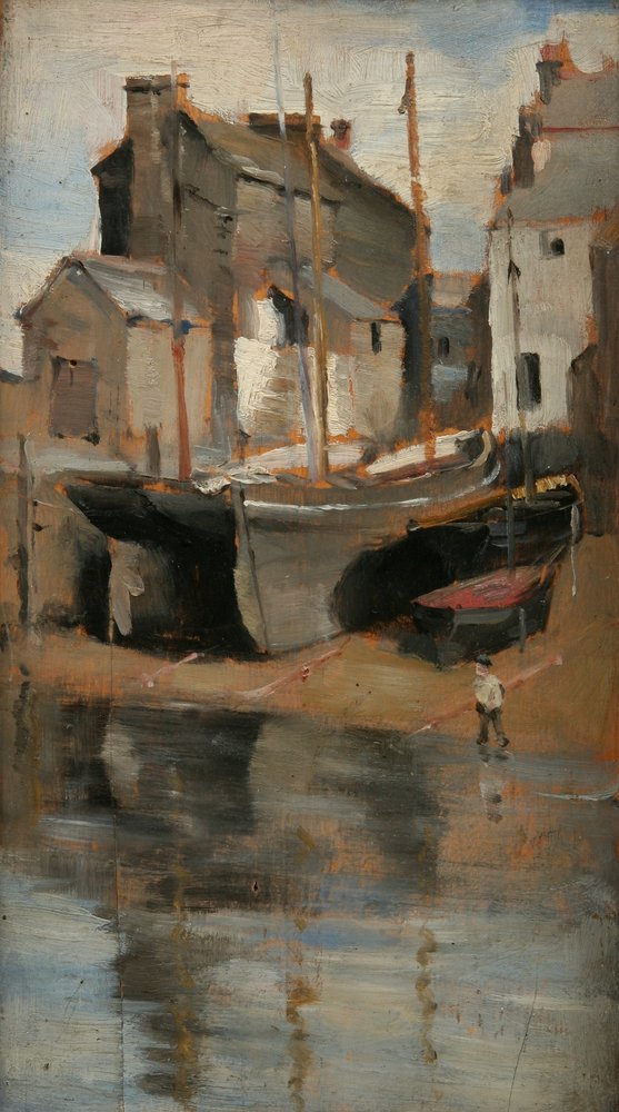 Bateaux et cottages - Norman Garstin
