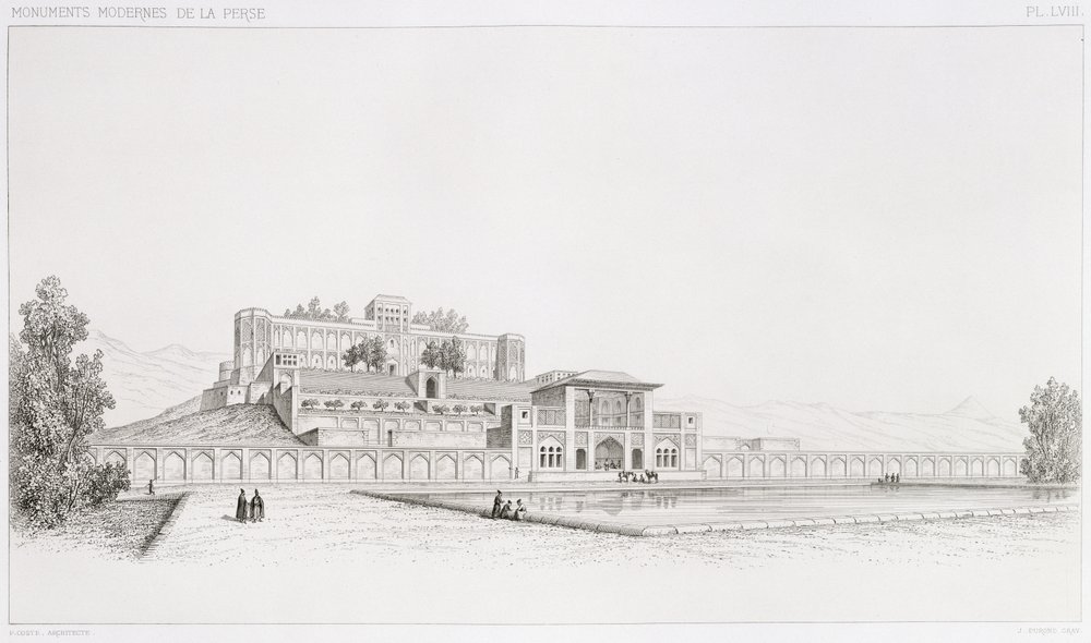 Vue du palais Golestan Qajar 