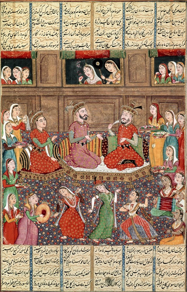 Une réception à la cour royale de Kaboul, du Shahnama de Firdawsi - Persian School