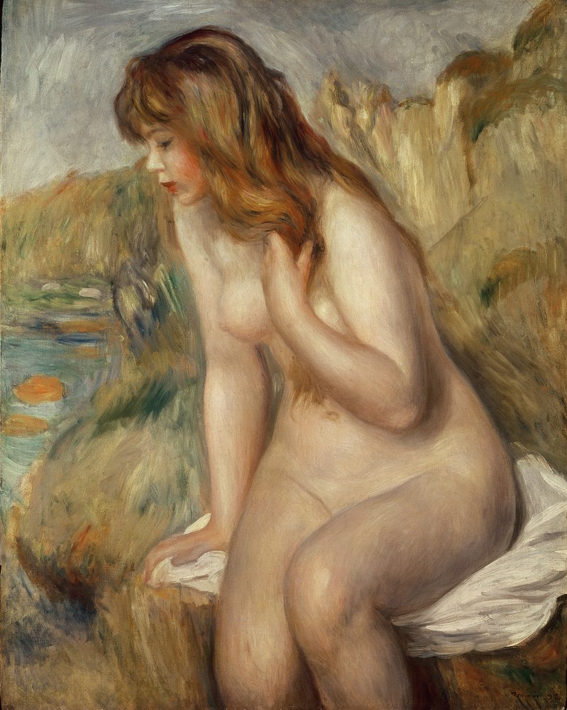 Baigneuse assise sur un rocher, 1892 - Pierre-Auguste Renoir