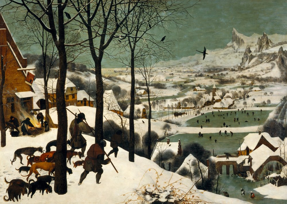 Cycle des mois, scène : Les chasseurs dans la neige, hiver - Pieter Bruegel the Elder