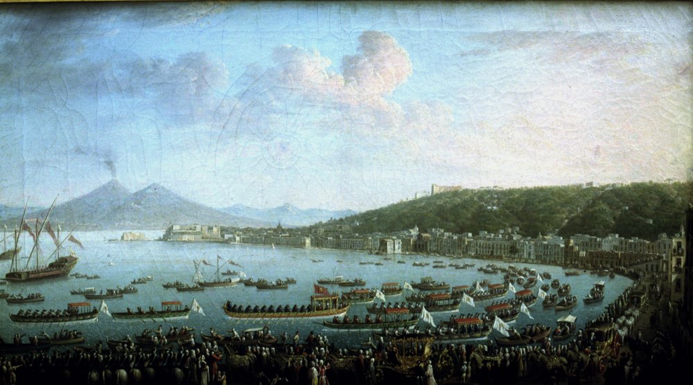 La baie de Naples le jour du départ de Charles III - Pietro Fabris