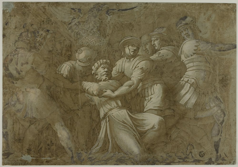 Soldats romains arrêtant Saint Pierre (?) - Polidoro da Caravaggio