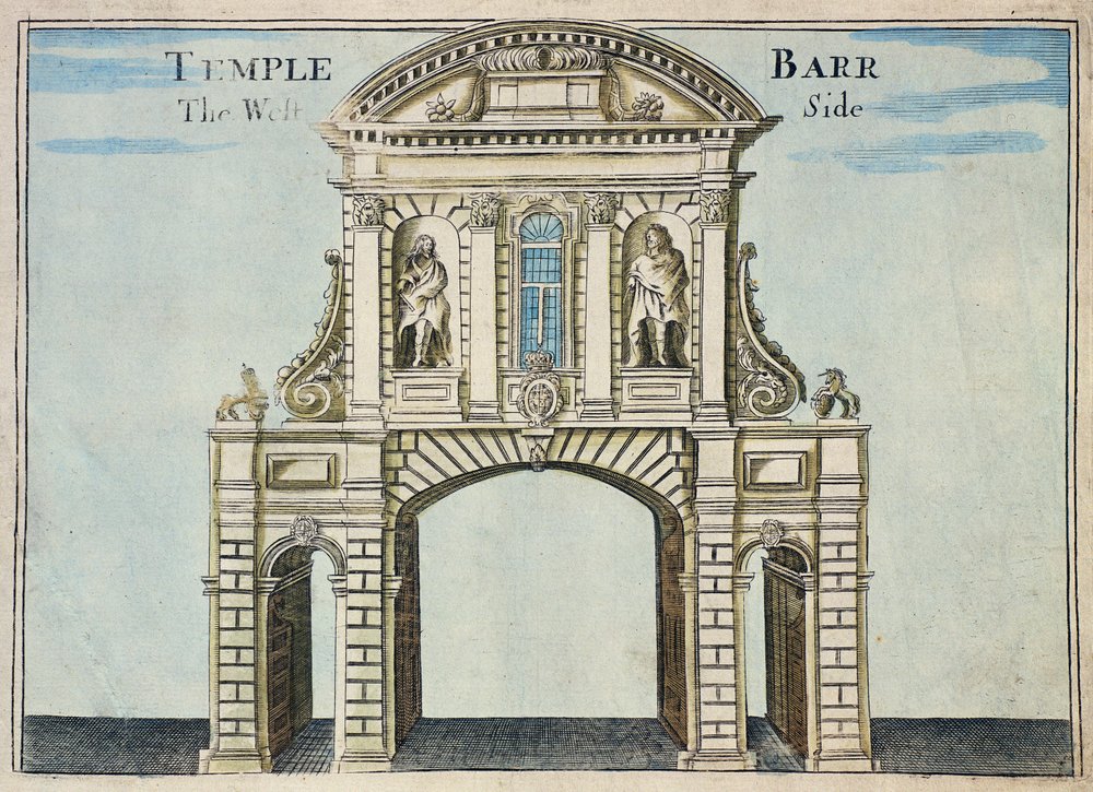 Temple Bar, le côté ouest, des Inns of Court de 