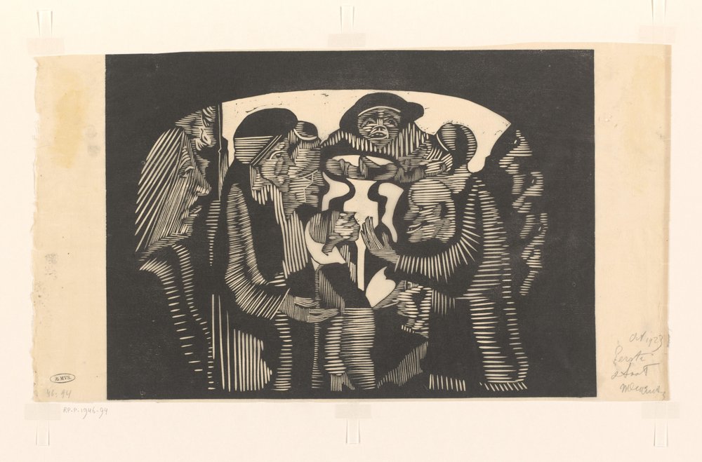 Groupe de figures dans une arche - Samuel Jessurun de Mesquita (signed by artist)