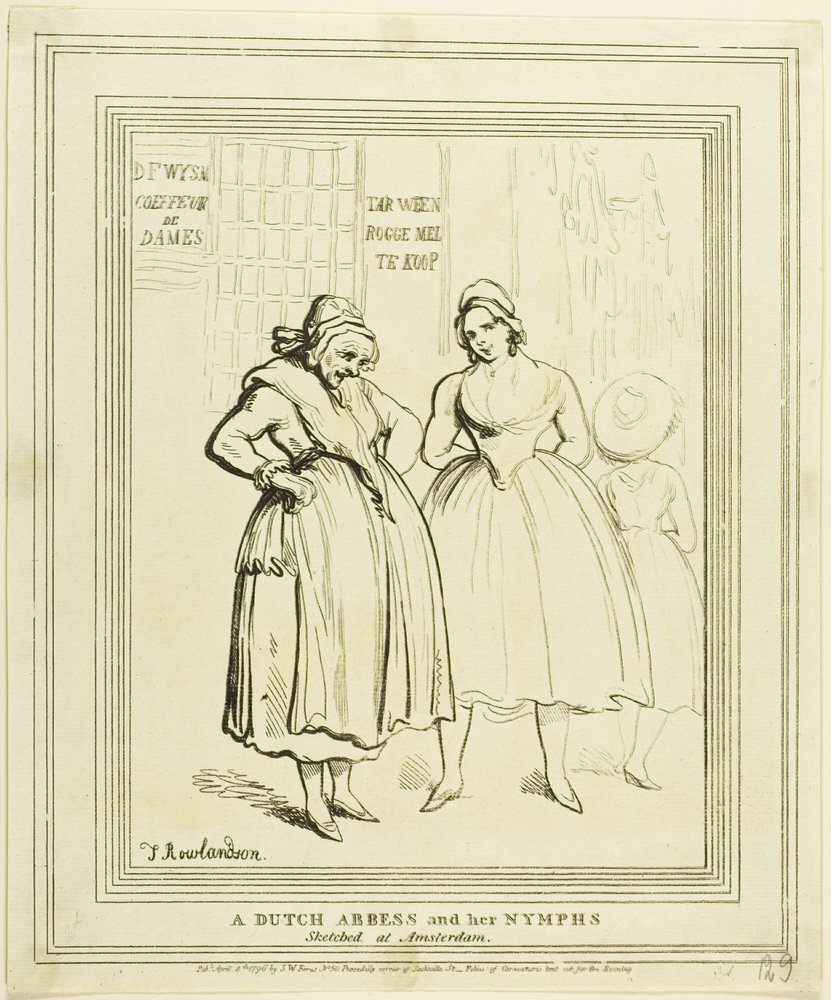 Une abbesse hollandaise et ses nymphes esquissées à Amsterdam - Thomas Rowlandson