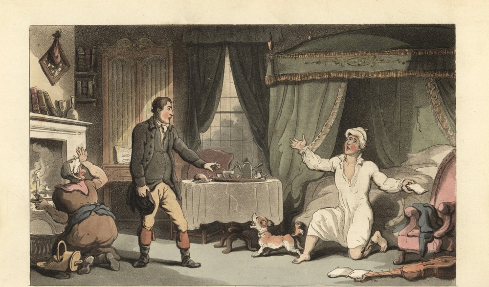 Gentleman anglais recevant une lettre de sa famille - Thomas Rowlandson