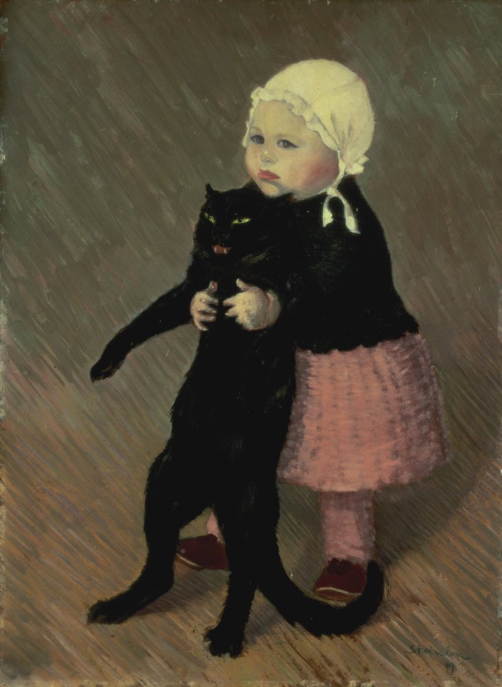 Une petite fille avec un chat, 1889 - Théophile Alexandre Steinlen
