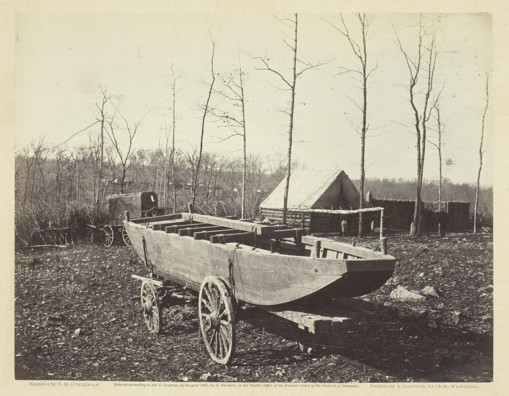 Bateau ponton, Brandy Station, Virginie | Estampe d'art