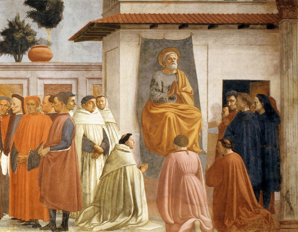 Résurrection du fils de Théophile et Saint Pierre en trône (détail) - Tommaso si Ser Giovanni di Simone