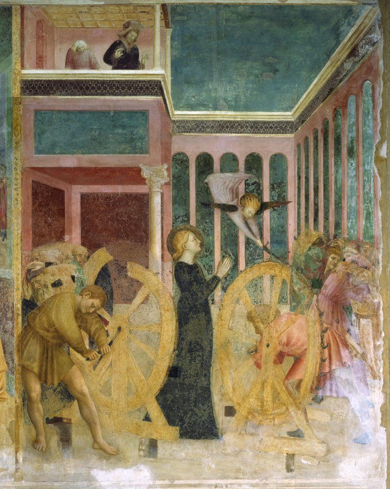 Sainte Catherine parmi les roues, détails des Histoires de Sainte Catherine - Tommaso Masolino da Panicale