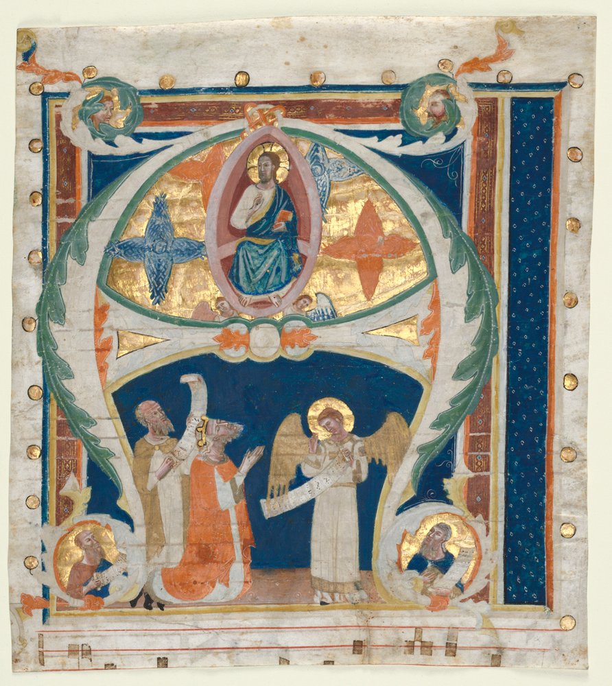 Initiale historiée A excisée d
