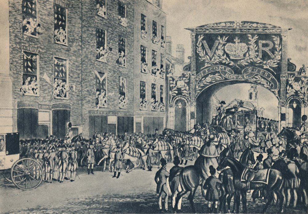 Entrée de la reine Victoria dans la ville en route vers le Guildhall, 9 novembre 1837 - Unbekannt