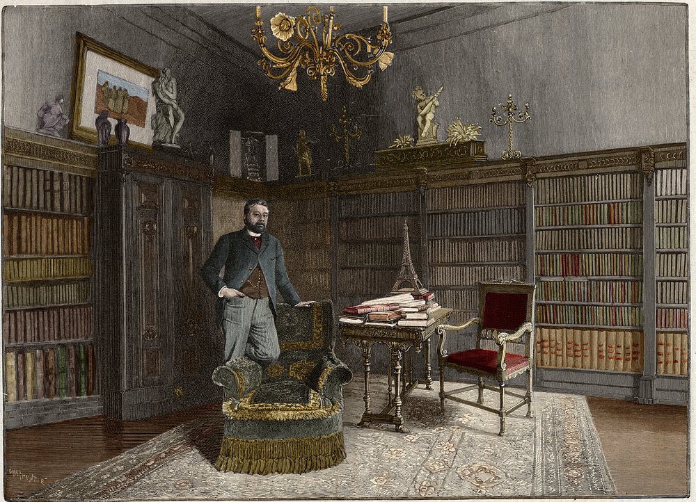 Portrait de Gustave Eiffel (1832-1923), ingénieur français en 1892 dans son bureau. - Unknown artist